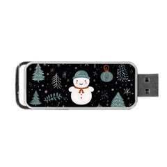 Snowman Christmas Portable Usb Flash (one Side) by Vaneshop