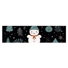 Snowman Christmas Oblong Satin Scarf (16  X 60 ) by Vaneshop