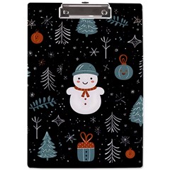 Snowman Christmas A4 Acrylic Clipboard by Vaneshop