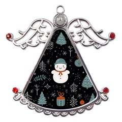 Snowman Christmas Metal Angel With Crystal Ornament by Vaneshop