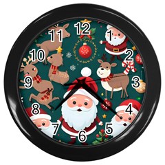 Christmas Santa Claus Wall Clock (black)