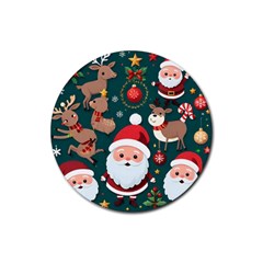 Christmas Santa Claus Rubber Coaster (Round)