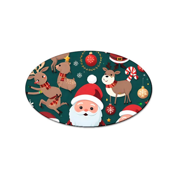 Christmas Santa Claus Sticker Oval (100 pack)