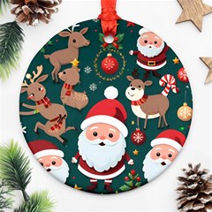 Christmas Santa Claus Round Ornament (Two Sides)