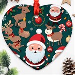 Christmas Santa Claus Heart Ornament (Two Sides) Front