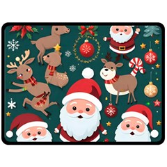 Christmas Santa Claus Fleece Blanket (Large)