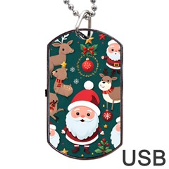 Christmas Santa Claus Dog Tag Usb Flash (one Side) by Vaneshop