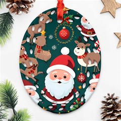 Christmas Santa Claus Ornament (oval Filigree) by Vaneshop