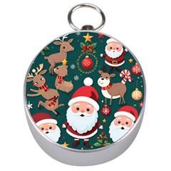 Christmas Santa Claus Silver Compasses by Vaneshop