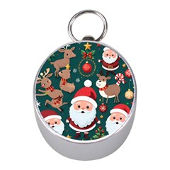 Christmas Santa Claus Mini Silver Compasses