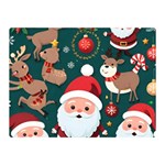 Christmas Santa Claus Two Sides Premium Plush Fleece Blanket (Mini) 35 x27  Blanket Front