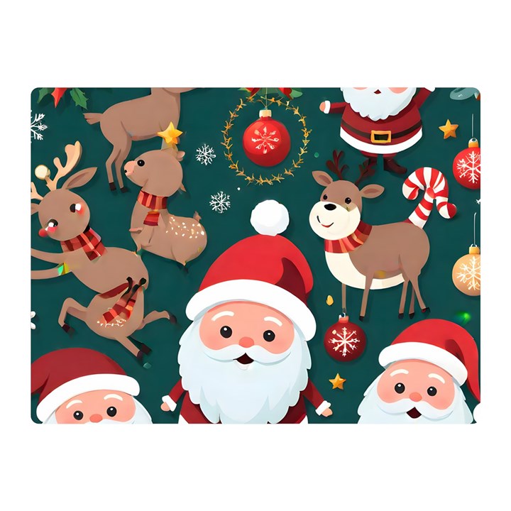 Christmas Santa Claus Two Sides Premium Plush Fleece Blanket (Mini)