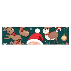 Christmas Santa Claus Oblong Satin Scarf (16  X 60 ) by Vaneshop