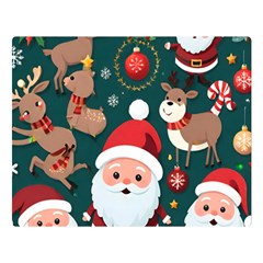 Christmas Santa Claus Premium Plush Fleece Blanket (large) by Vaneshop