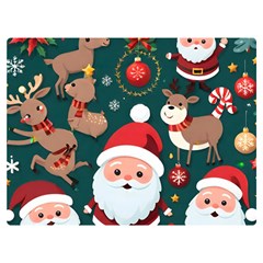 Christmas Santa Claus Two Sides Premium Plush Fleece Blanket (Extra Small)