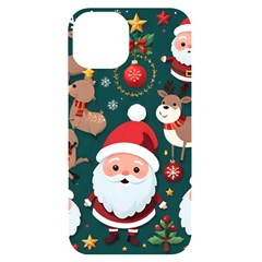 Christmas Santa Claus Iphone 14 Black Uv Print Case by Vaneshop