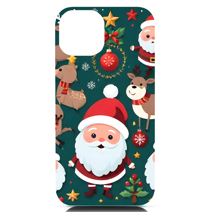 Christmas Santa Claus iPhone 14 Black UV Print Case