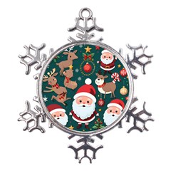 Christmas Santa Claus Metal Large Snowflake Ornament