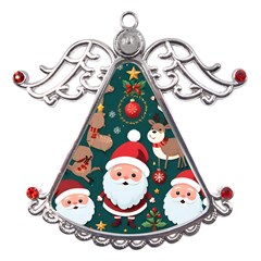 Christmas Santa Claus Metal Angel With Crystal Ornament by Vaneshop