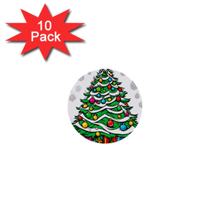 Christmas Tree 1  Mini Buttons (10 pack) 