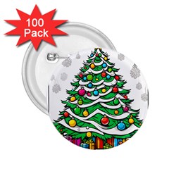 Christmas Tree 2.25  Buttons (100 pack) 