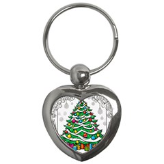 Christmas Tree Key Chain (Heart)