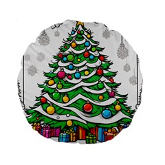 Christmas Tree Standard 15  Premium Round Cushions