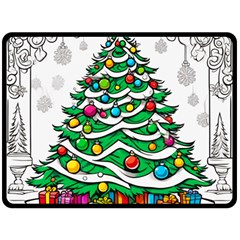 Christmas Tree Two Sides Fleece Blanket (Large)