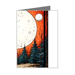 Moon Night Nature Dream Sky Mini Greeting Card by Vaneshop