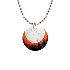 Moon Night Nature Dream Sky 1  Button Necklace by Vaneshop