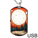 Moon Night Nature Dream Sky Dog Tag USB Flash (Two Sides) Front