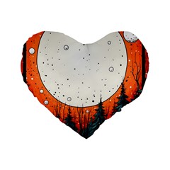 Moon Night Nature Dream Sky Standard 16  Premium Heart Shape Cushions by Vaneshop