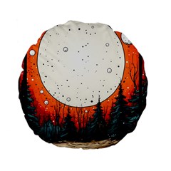 Moon Night Nature Dream Sky Standard 15  Premium Flano Round Cushions by Vaneshop