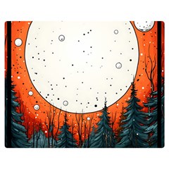 Moon Night Nature Dream Sky Two Sides Premium Plush Fleece Blanket (medium) by Vaneshop