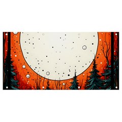 Moon Night Nature Dream Sky Banner And Sign 8  X 4  by Vaneshop