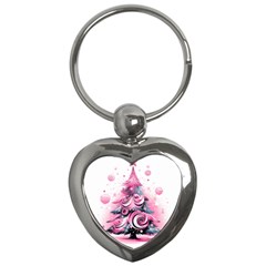 Winter Christmas Snow Xmas Tree Key Chain (heart) by Vaneshop