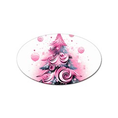 Winter Christmas Snow Xmas Tree Sticker (oval) by Vaneshop