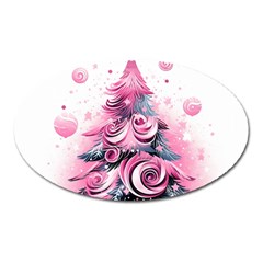 Winter Christmas Snow Xmas Tree Oval Magnet by Vaneshop