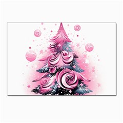 Winter Christmas Snow Xmas Tree Postcards 5  X 7  (pkg Of 10) by Vaneshop