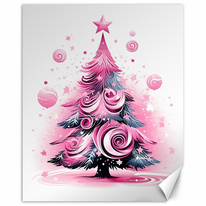 Winter Christmas Snow Xmas Tree Canvas 16  x 20 