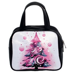 Winter Christmas Snow Xmas Tree Classic Handbag (two Sides) by Vaneshop