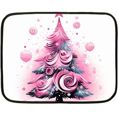 Winter Christmas Snow Xmas Tree Fleece Blanket (mini) by Vaneshop