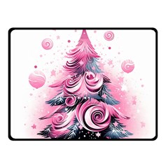 Winter Christmas Snow Xmas Tree Fleece Blanket (small) by Vaneshop