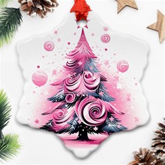 Winter Christmas Snow Xmas Tree Snowflake Ornament (two Sides) by Vaneshop