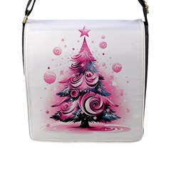 Winter Christmas Snow Xmas Tree Flap Closure Messenger Bag (l) by Vaneshop