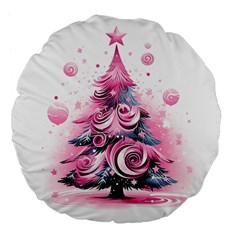 Winter Christmas Snow Xmas Tree Large 18  Premium Flano Round Cushions by Vaneshop