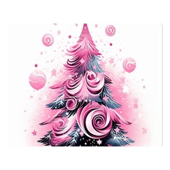 Winter Christmas Snow Xmas Tree Two Sides Premium Plush Fleece Blanket (large) by Vaneshop