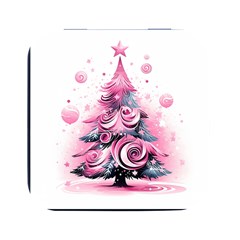 Winter Christmas Snow Xmas Tree Square Metal Box (black) by Vaneshop