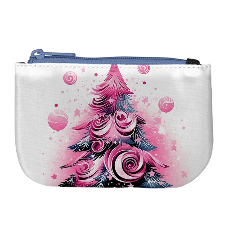 Winter Christmas Snow Xmas Tree Large Coin Purse