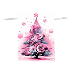 Winter Christmas Snow Xmas Tree Lightweight Drawstring Pouch (m) by Vaneshop